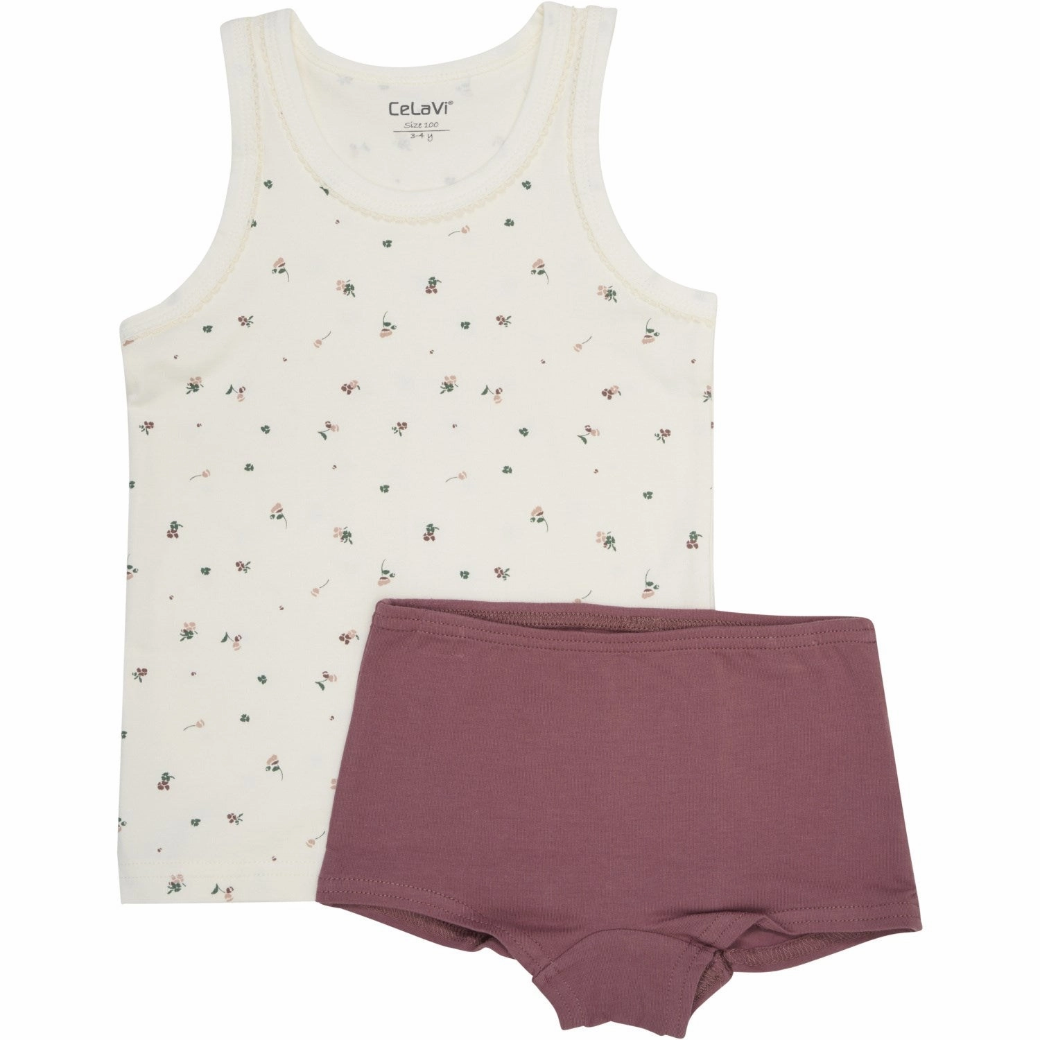 CeLaVi Rose Brown Underwear Set - W. Girl Print Modern Impeccable
