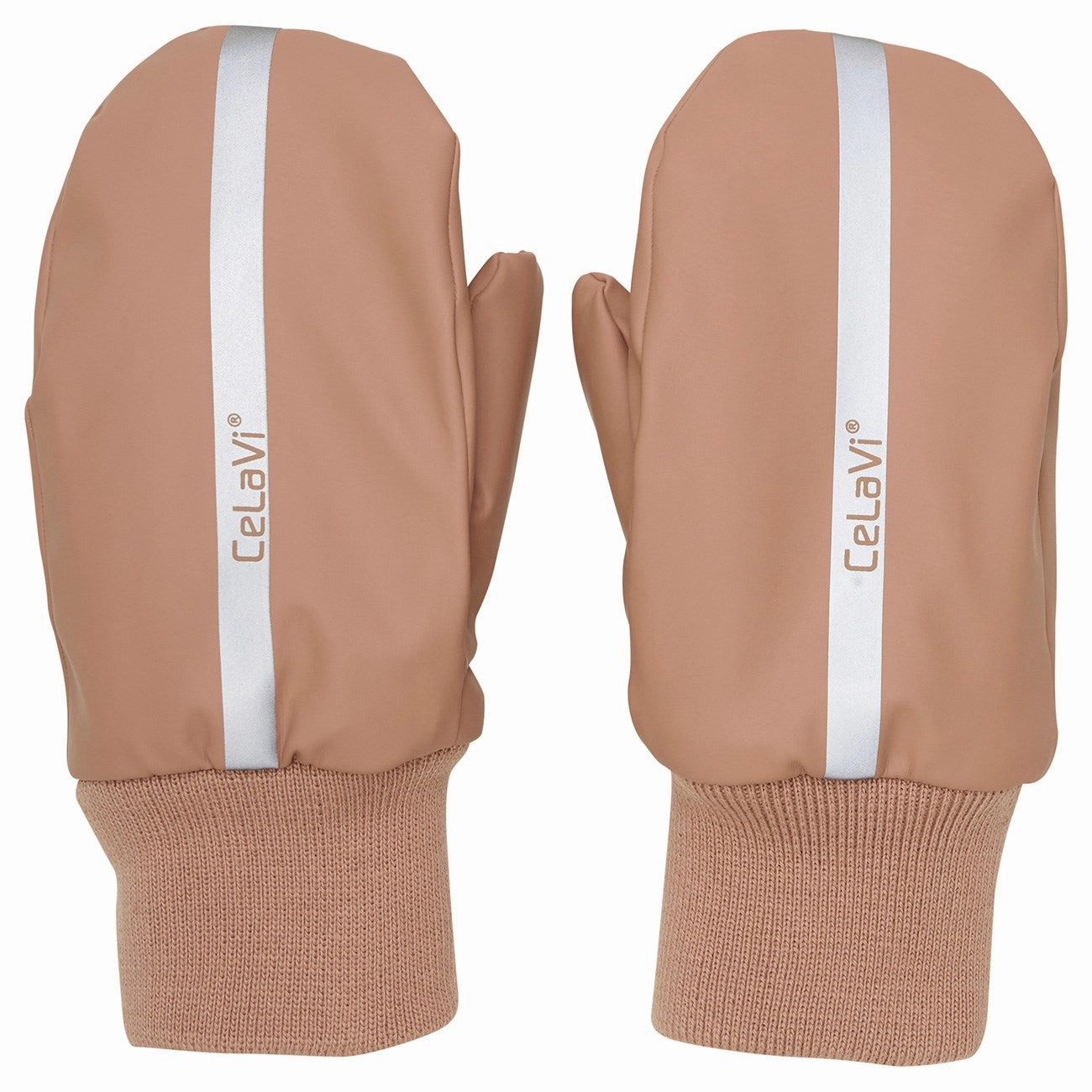 CeLaVi Tawny Brown Pu Mittens w. Fleece lining Avant-garde Cutting-edge