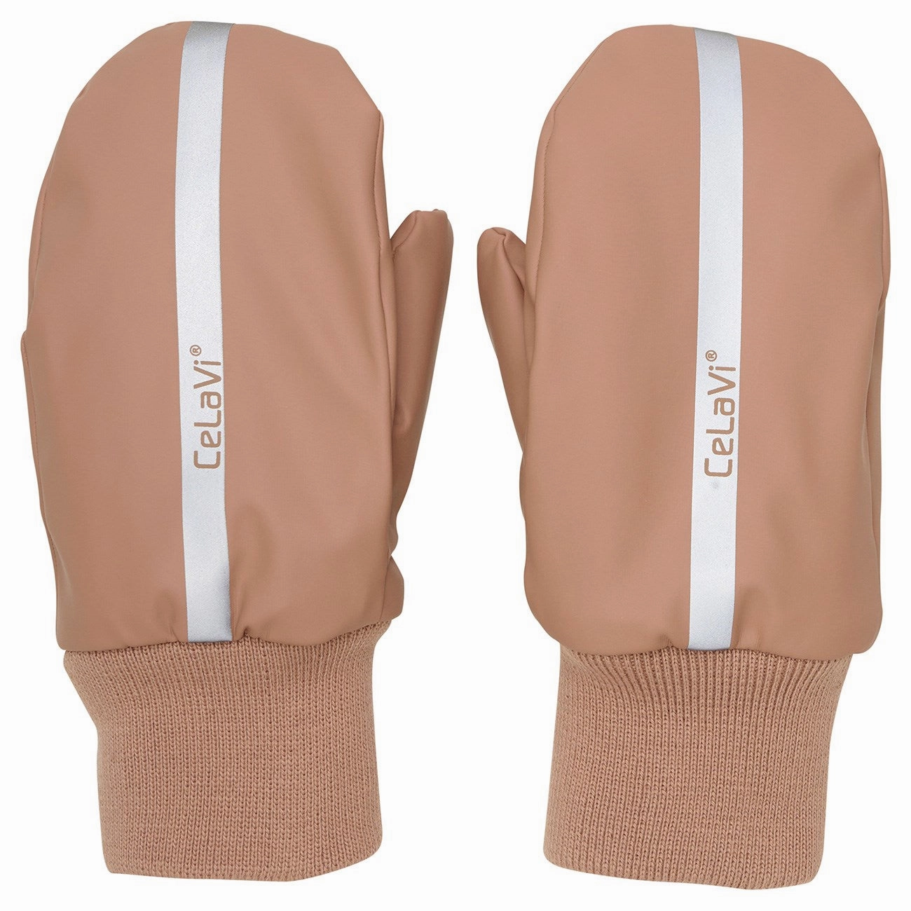 CeLaVi Tawny Brown Pu Mittens w. Fleece lining Gem Inspiring