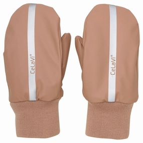 CeLaVi Tawny Brown Pu Mittens w. Fleece lining Gem Inspiring