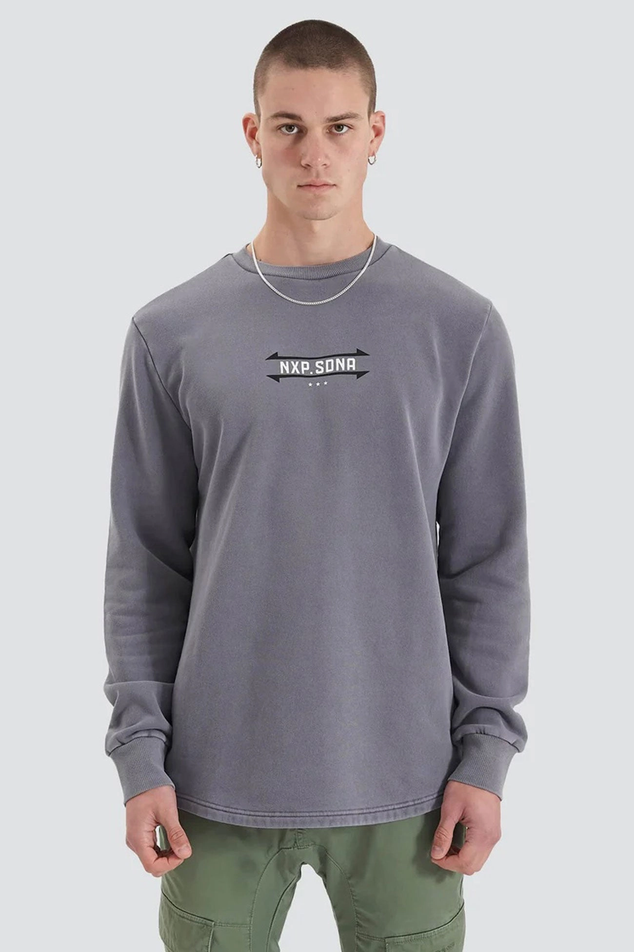 Chambers Dual Curved Sweater Pigment Steel Grey sale nike shoes salem