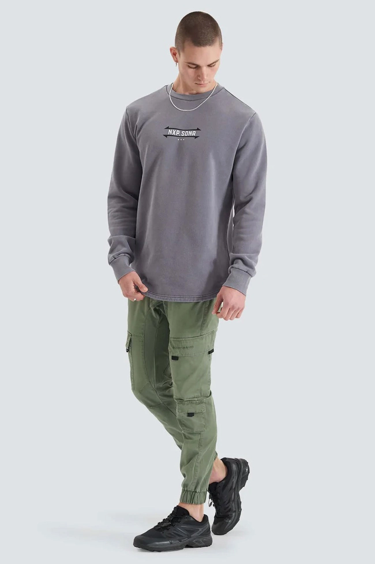 Chambers Dual Curved Sweater Pigment Steel Grey sale nike shoes