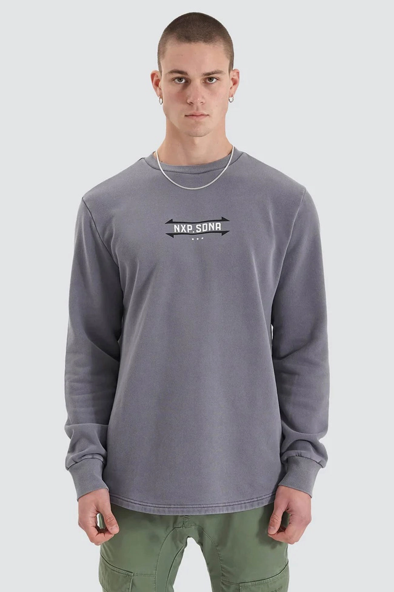 Chambers Dual Curved Sweater Pigment Steel Grey sale nike shoes salem