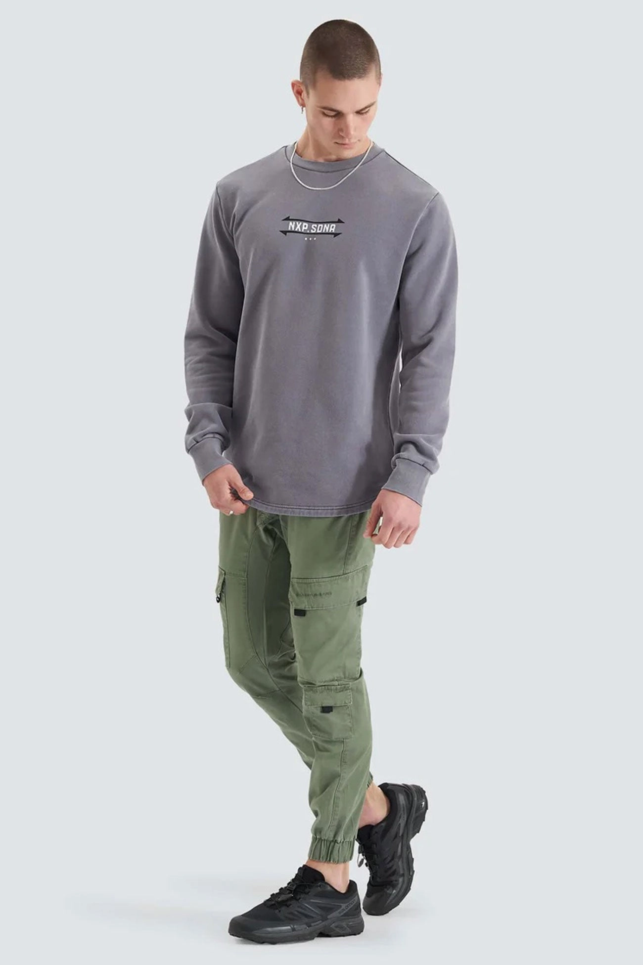 Chambers Dual Curved Sweater Pigment Steel Grey sale nike shoes