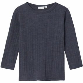 Charismatic Name It Ombre Blue Wang Wool Needle Blouse Solid Noos Distinctive