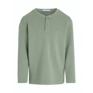 Chic Calvin Klein Meteor Green Ottoman Mono Lwk Blouse Trend