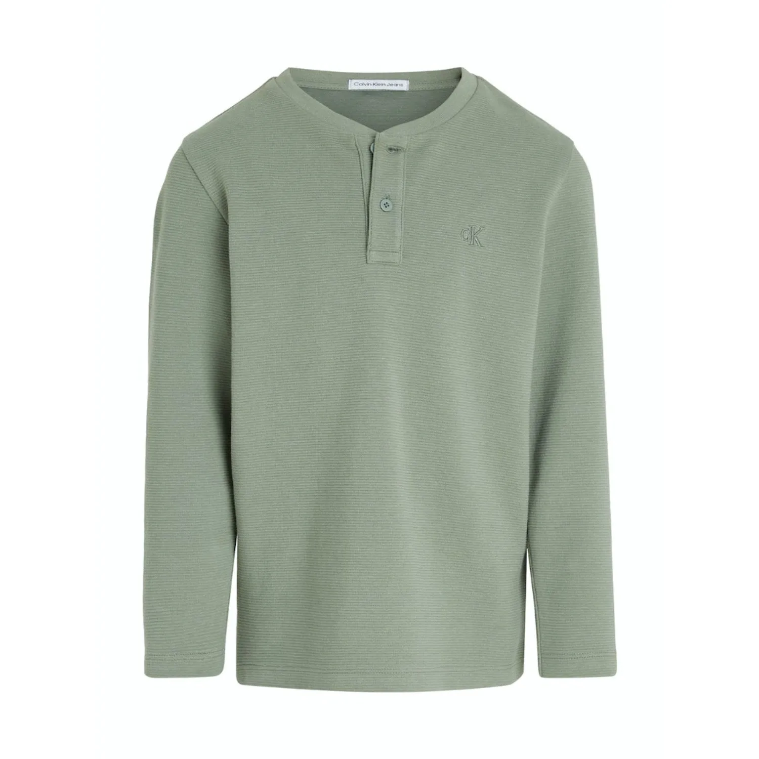 Calvin Klein Meteor Green Ottoman Mono Lwk Blouse Sumptuous Contemporary