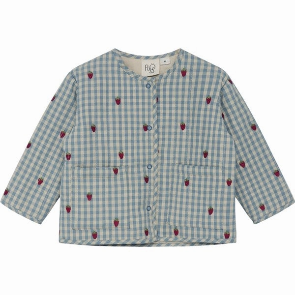 Chic Flss Polly Jacket Berry/Blue Gingham Spandex