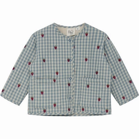 Chic Flss Polly Jacket Berry/Blue Gingham Spandex