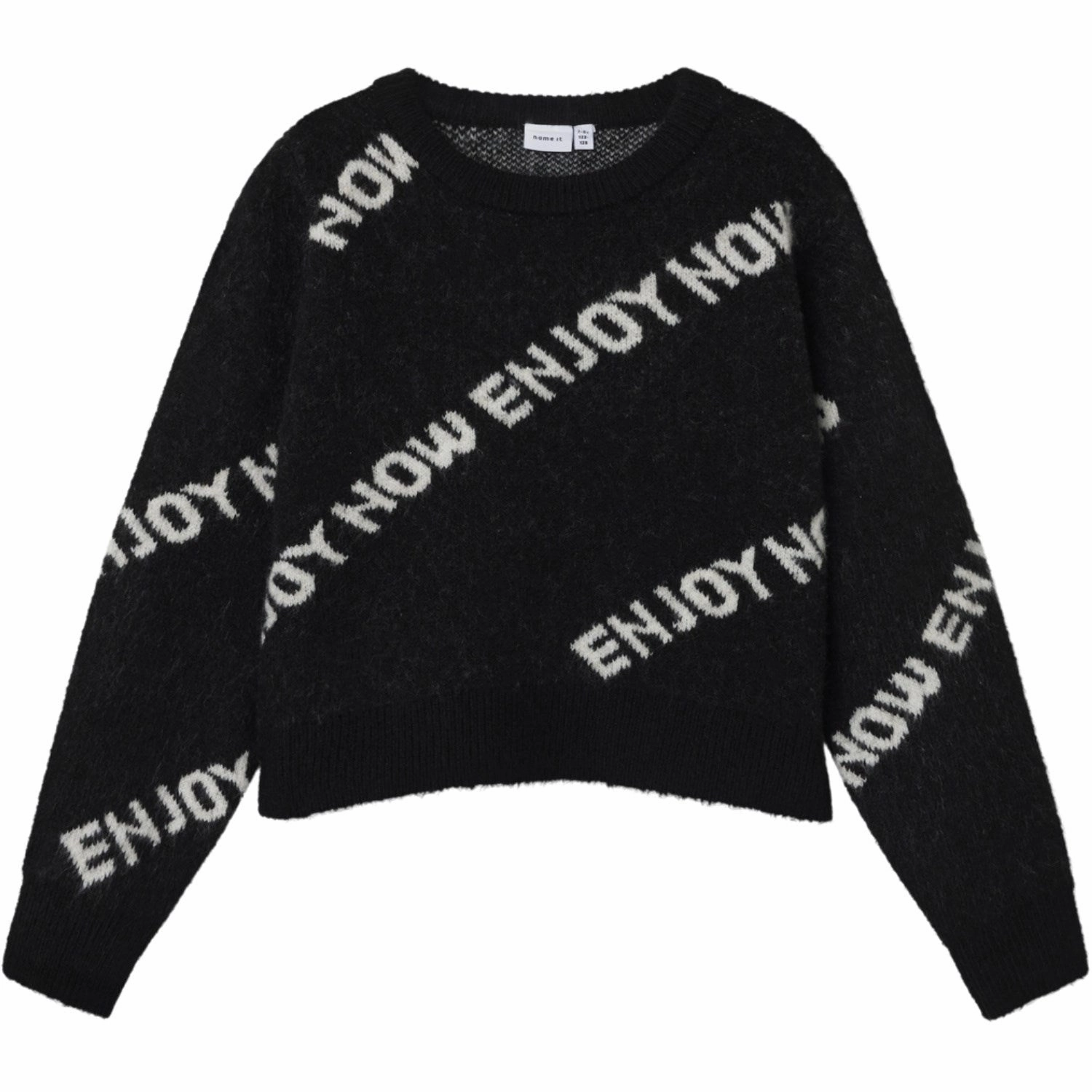 Name It Black Niword Short Knit Blouse Perfection Prized