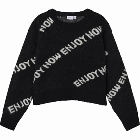 Chic Name It Black Niword Short Knit Blouse Creative