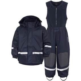 Chiffon Didriksons Boardman Kids Navy Rain Set Woven