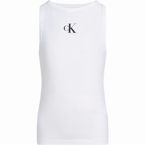 Classic Calvin Klein Bright White Ck Logo Tank Top Inspiring