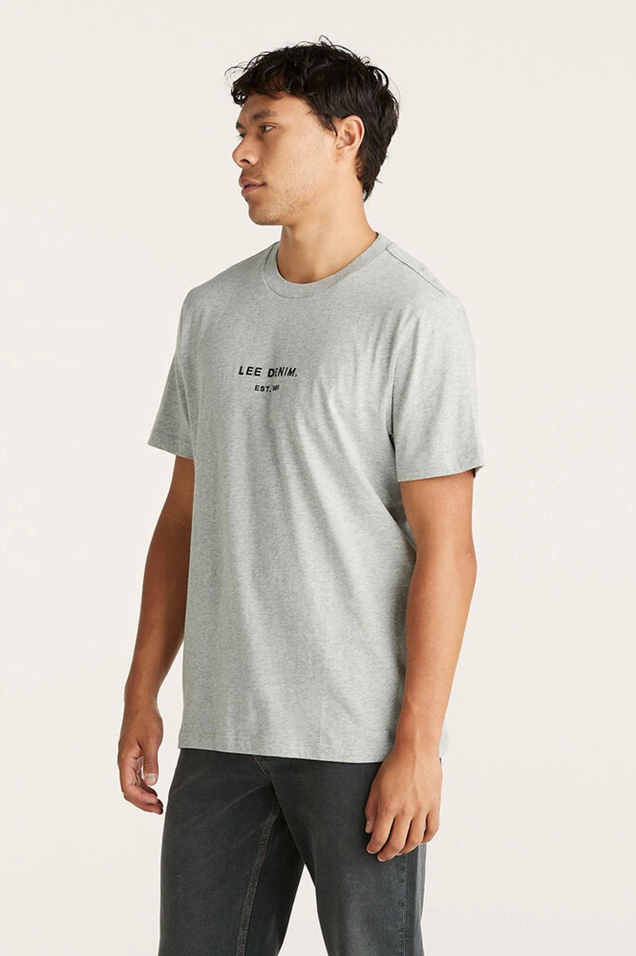 Classic Embroidery Tee Grey Marle eid sale