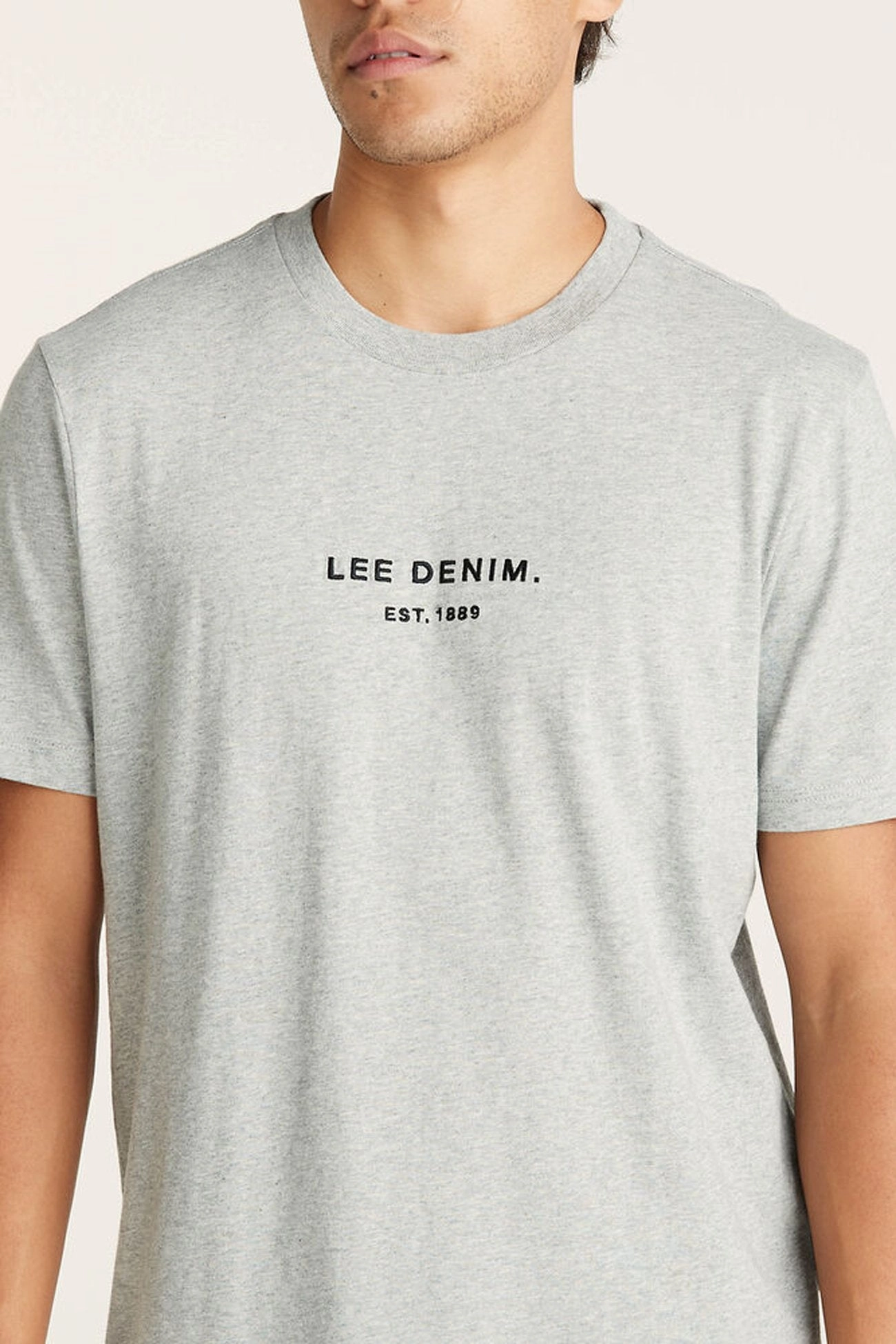 Classic Embroidery Tee Grey Marle eid sale