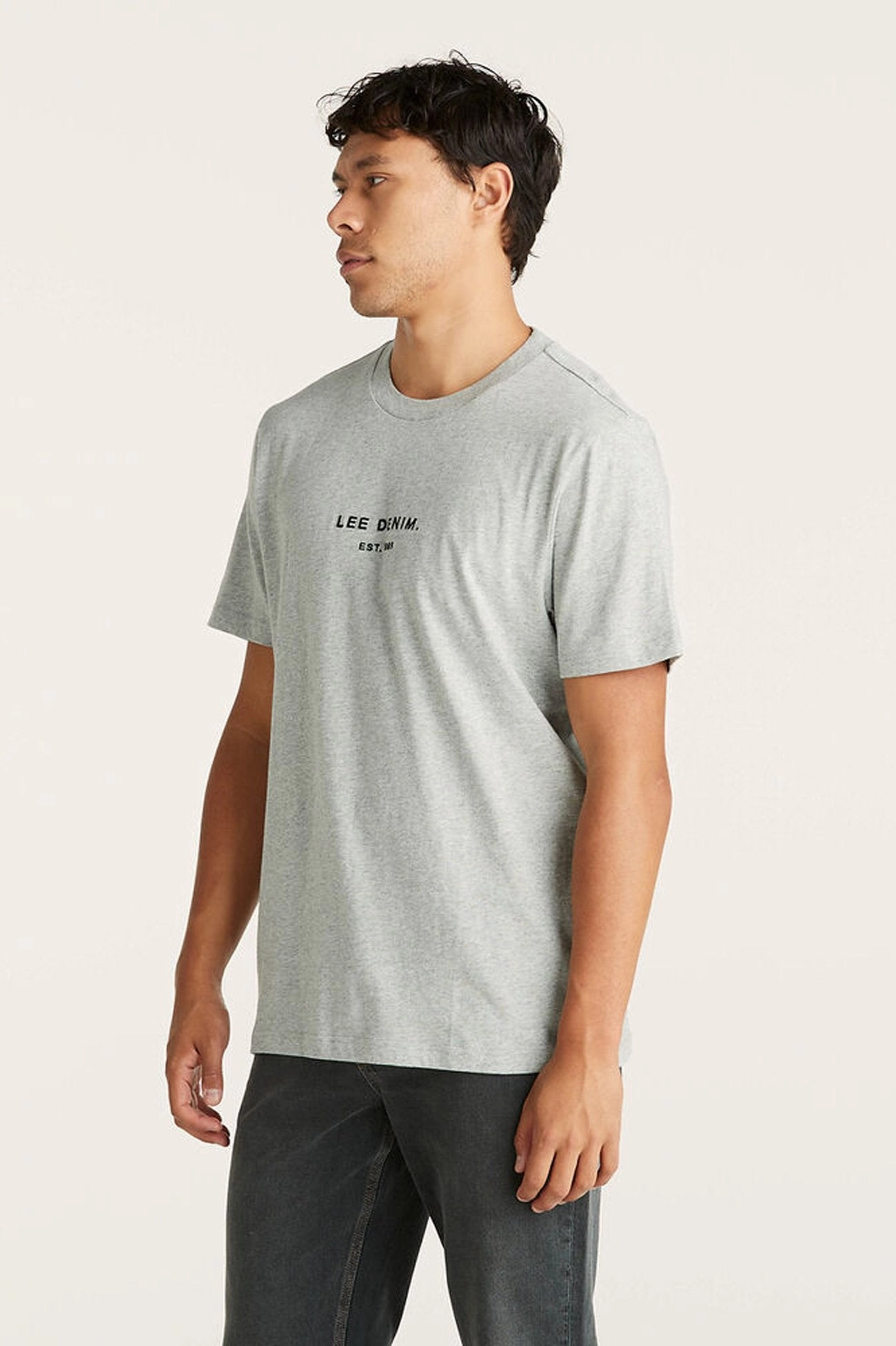 Classic Embroidery Tee Grey Marle eid sale