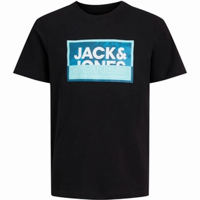 Classic Jack & Jones Junior Black Cologan T-Shirt Crew Neck Dominance