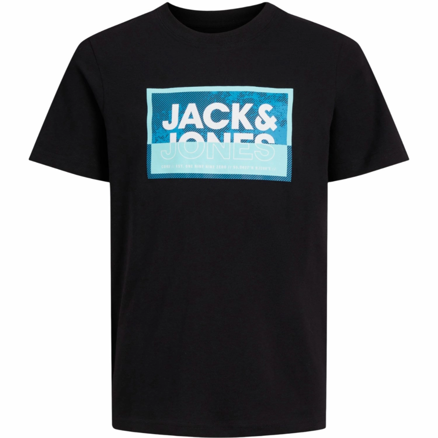 Jack & Jones Junior Black Cologan T-Shirt Crew Neck Opulent Luxury