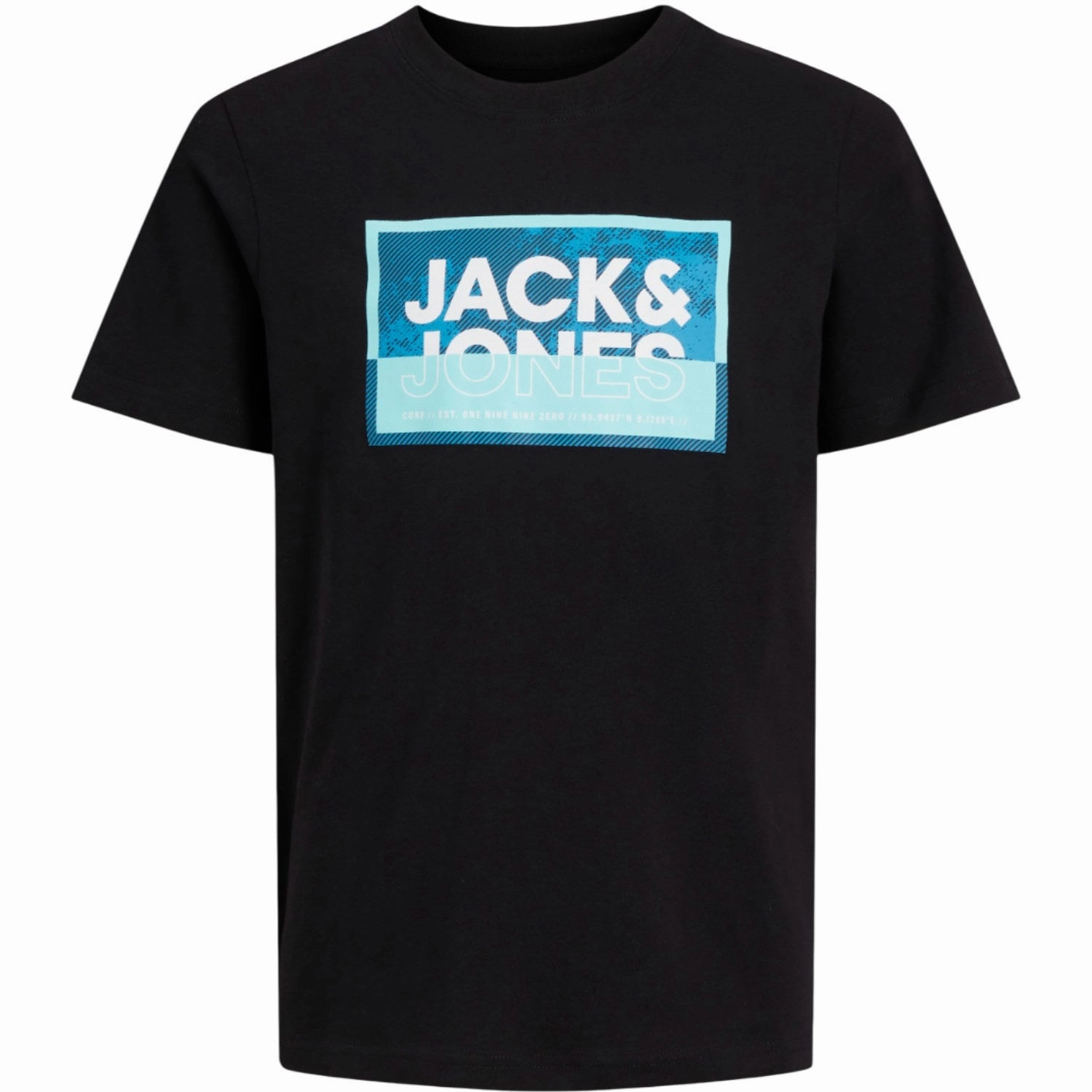 Classic Jack & Jones Junior Black Cologan T-Shirt Crew Neck Dominance