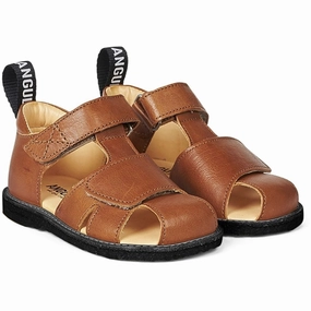Clogs Angulus Starter Sandal M. Velcrolukning Cognac Rubber soles