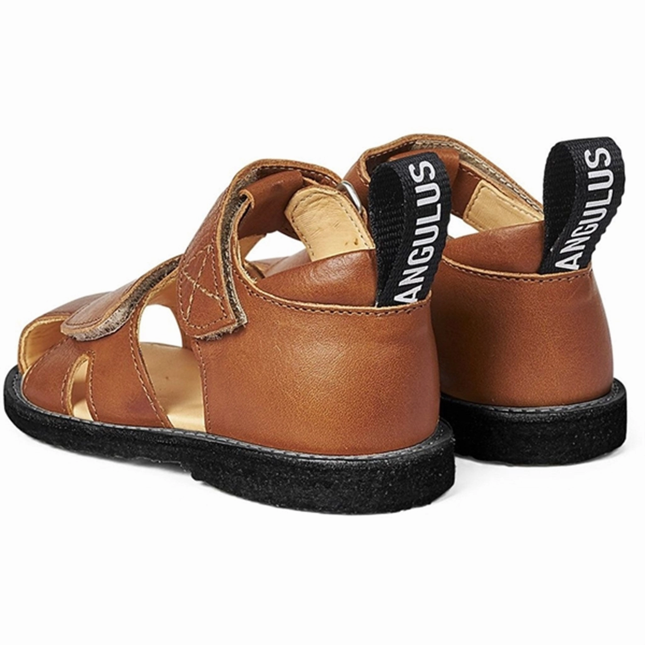 Clogs Angulus Starter Sandal M. Velcrolukning Cognac