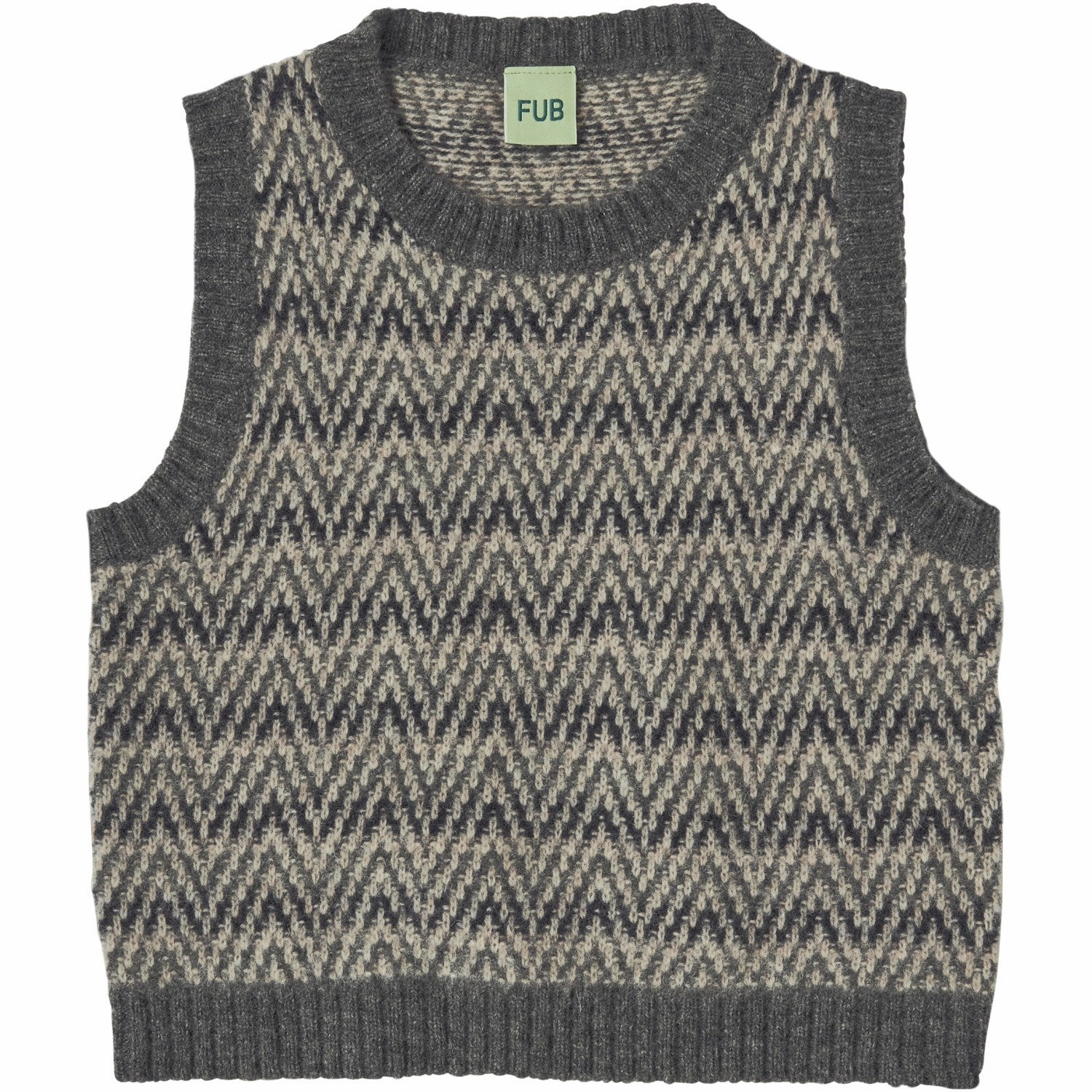 Collar FUB Grey Melange Lambswool Vest Soft