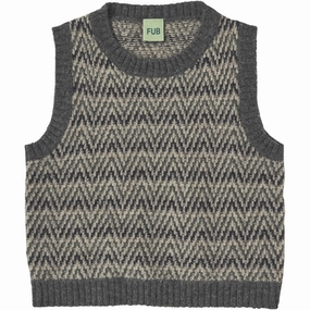 Collar FUB Grey Melange Lambswool Vest Soft