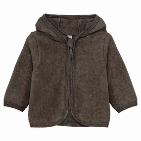 Collar Huttelihut Brown Melange Jacket Ears Cotton Fleece Durable