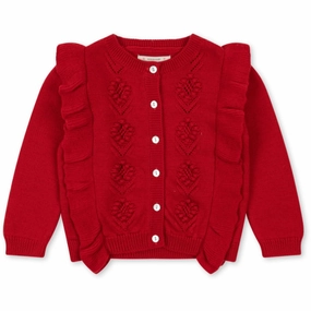 Color Konges Sljd Barbados Cherry Fiol Frill Cardigan Zipper