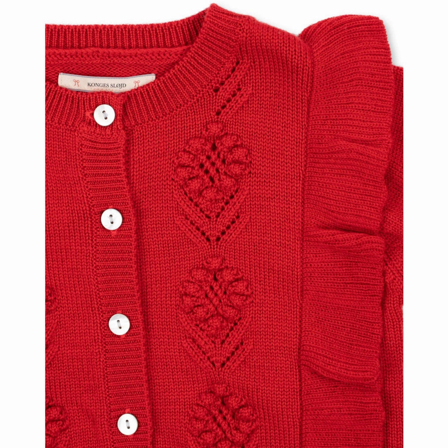 Color Konges Sljd Barbados Cherry Fiol Frill Cardigan