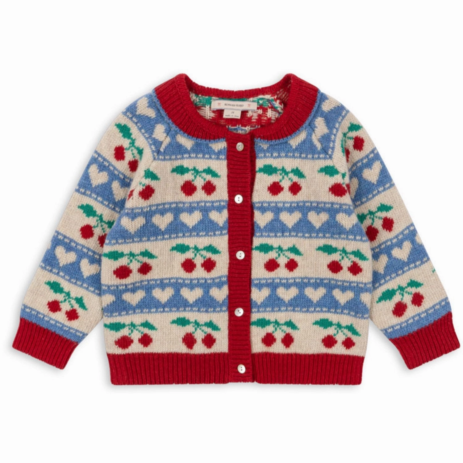 Comfortable Konges Sljd Cherry Stripe Belou Knit Cardigan Print