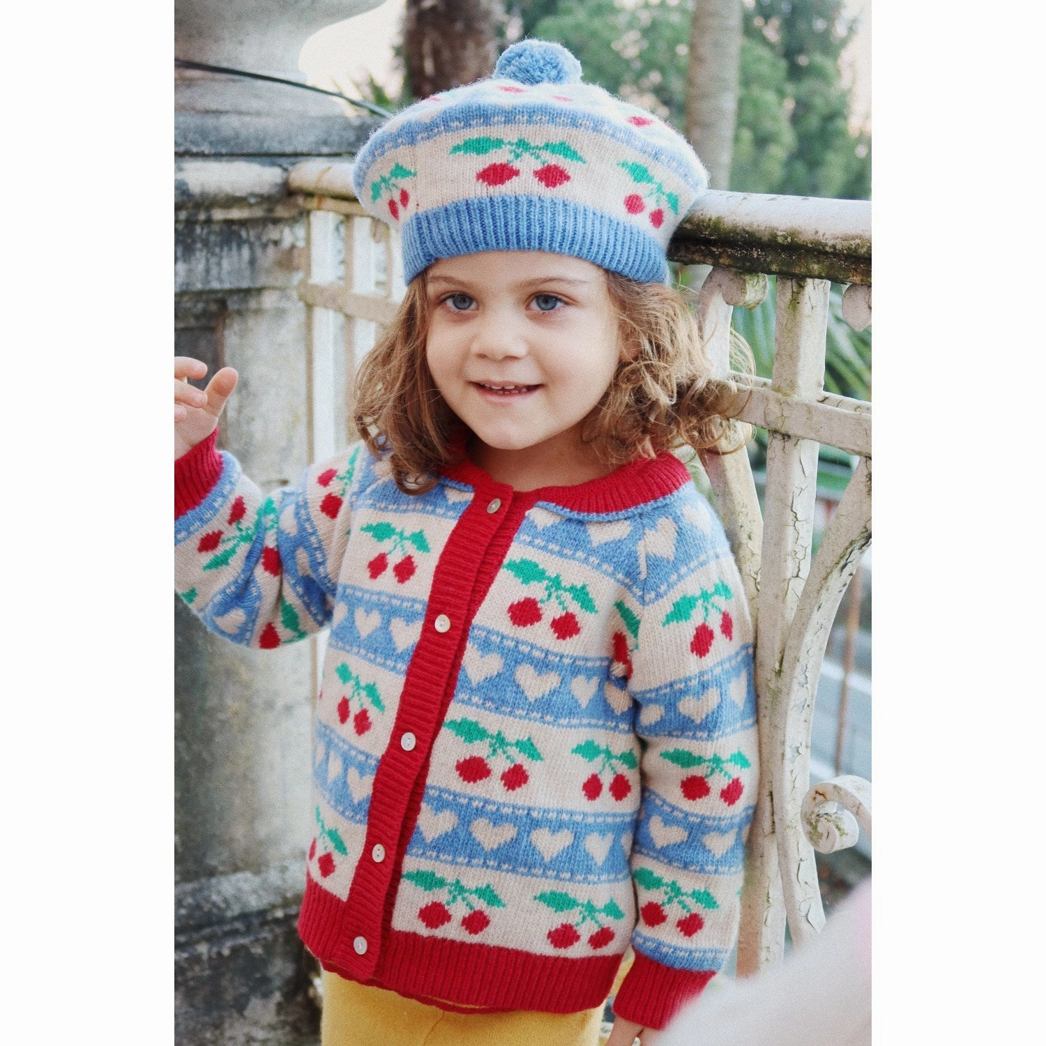 Comfortable Konges Sljd Cherry Stripe Belou Knit Cardigan