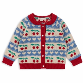 Comfortable Konges Sljd Cherry Stripe Belou Knit Cardigan Print