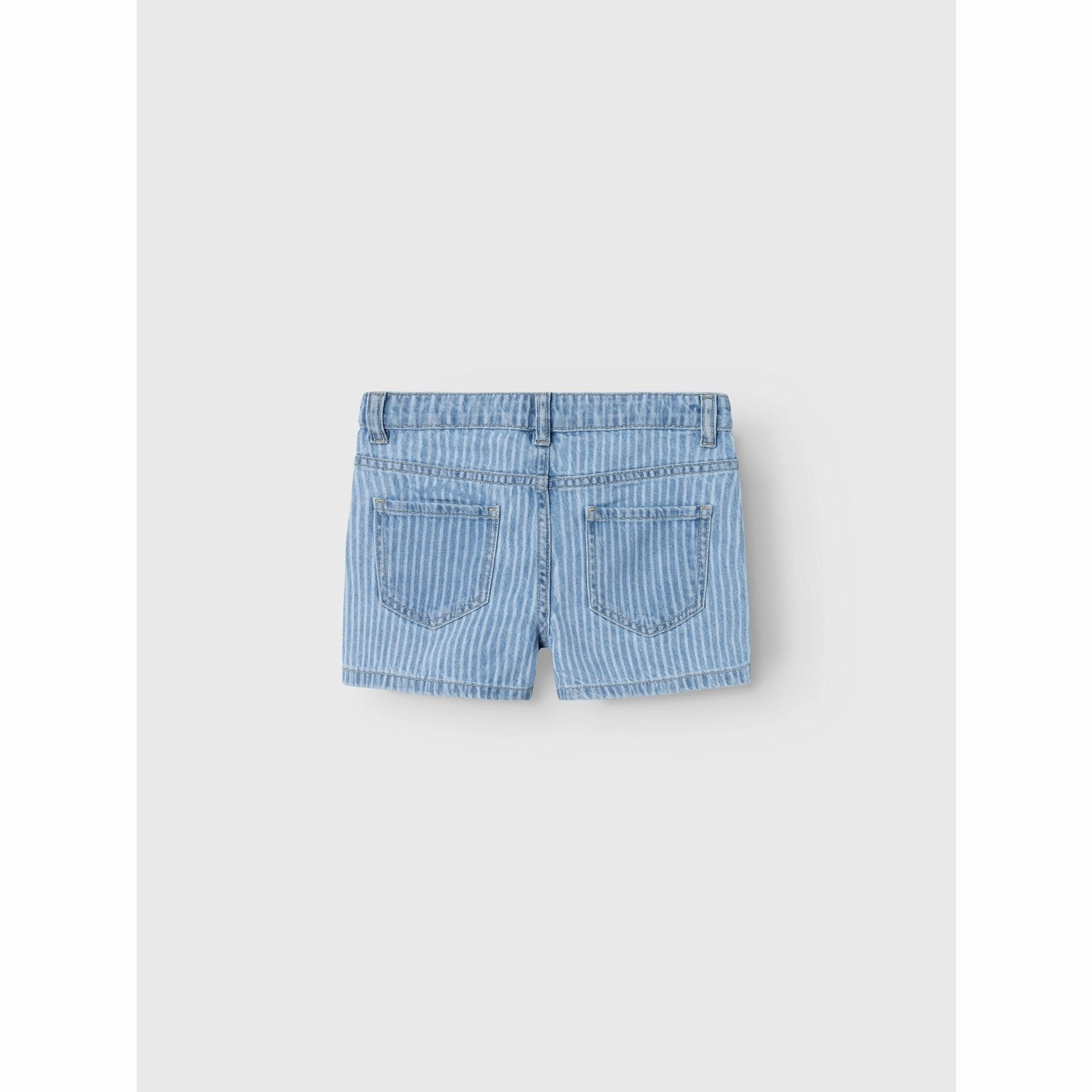 Comfortable Name It Light Blue Denim Stripe Rose Regular Denim Shorts