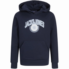 Contemporary Jack & Jones Junior Sky Captain Kam Varsity Branding Sweat Hoodie Esteemed
