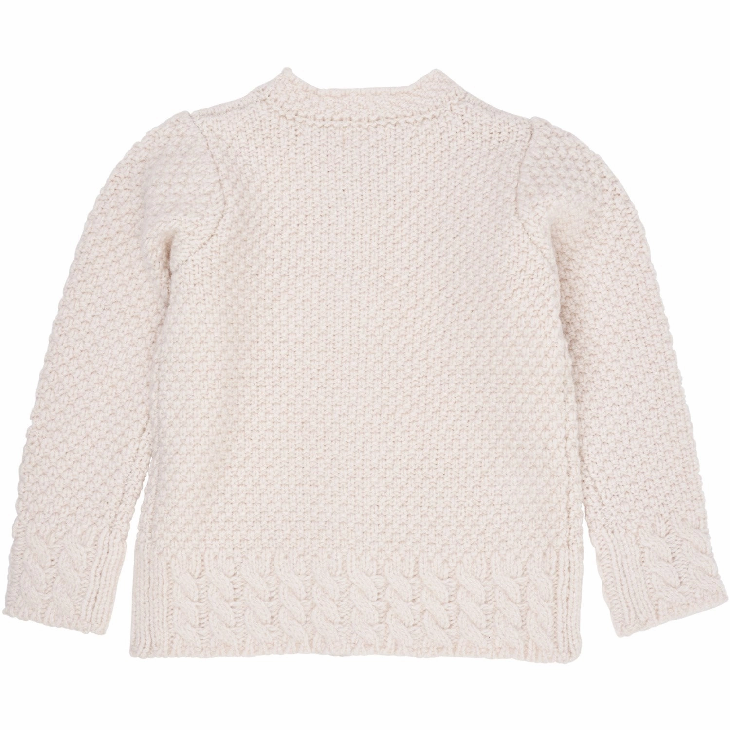 Copenhagen Colors Cream Lambwool Cardigan W. Bow Emb Applique