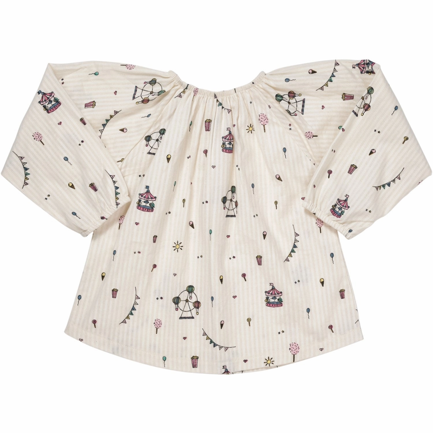 Copenhagen Colors Cream Tivoli Print Printed Tunic W. Ls Polished Style