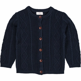 Copenhagen Colors Navy Knitted Cardigan Athletic Elegant