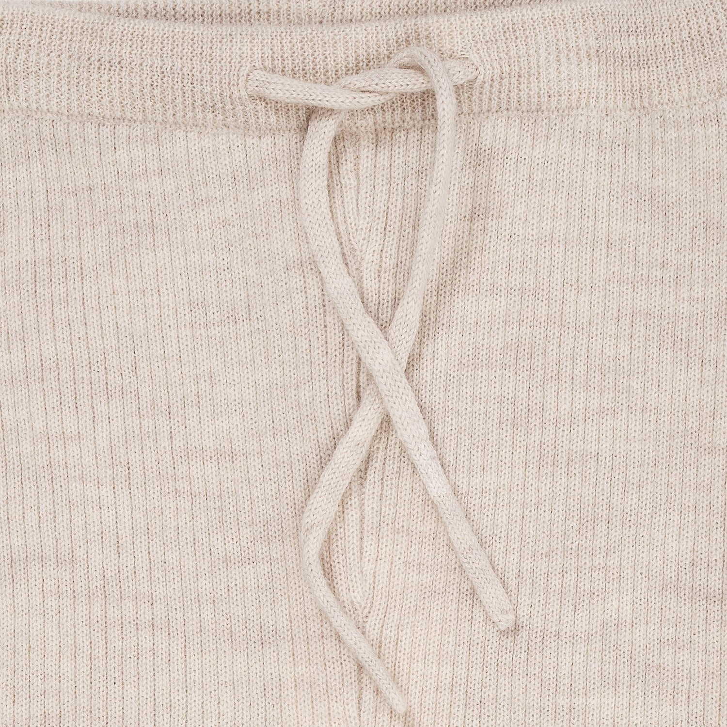 Copenhagen Colors Pale Cream Melange Merino Classic Rib Leggings Embroidery