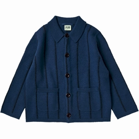 Cotton FUB Pond Blue Felted Jacket High-quality