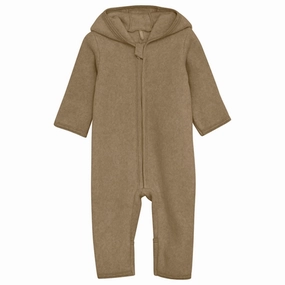 Cotton Huttelihut Pram Suit Ears Cotton Fleece Mol Melange Retro