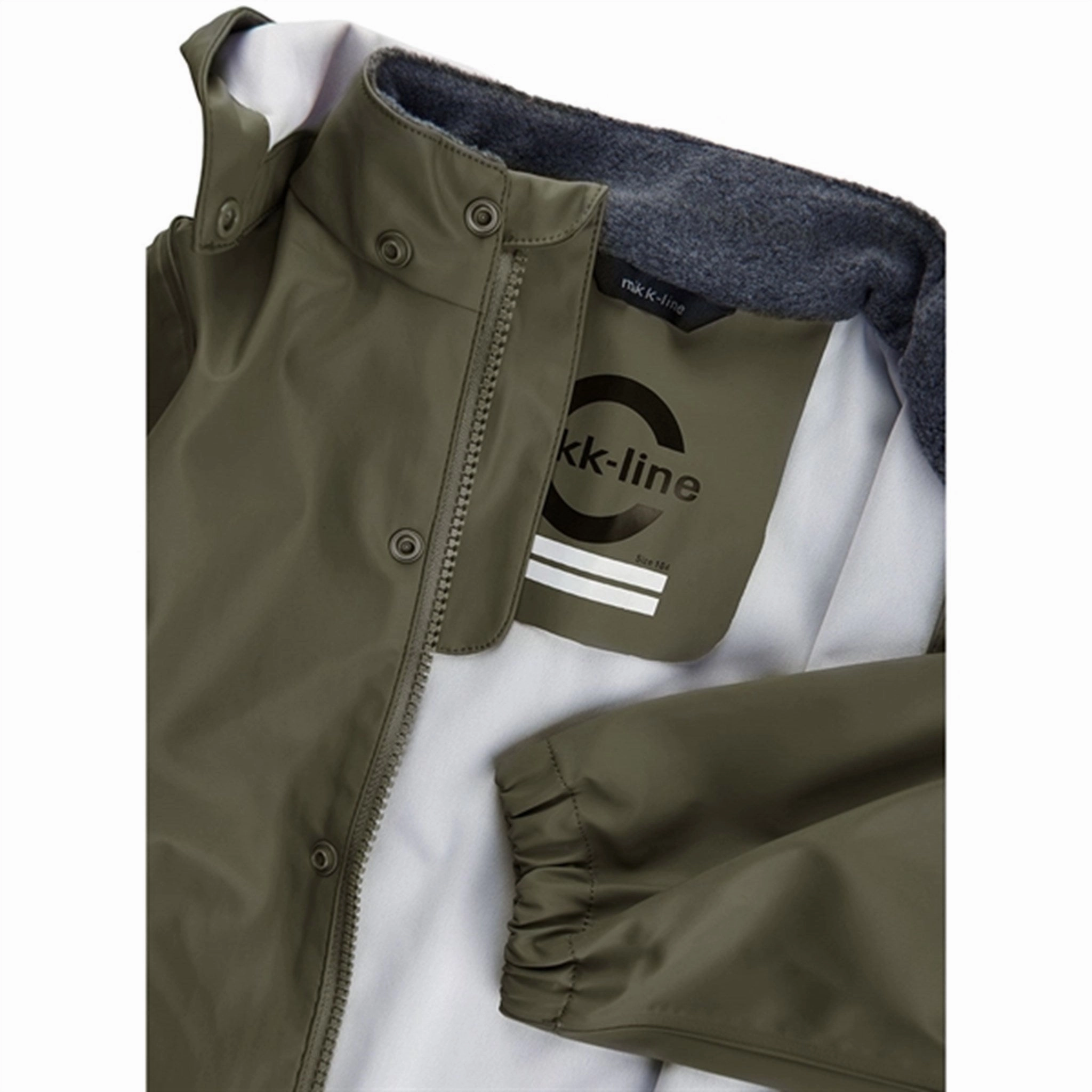 Cotton Mikk-Line Rainwear Jacket And Pants Dusty Olive