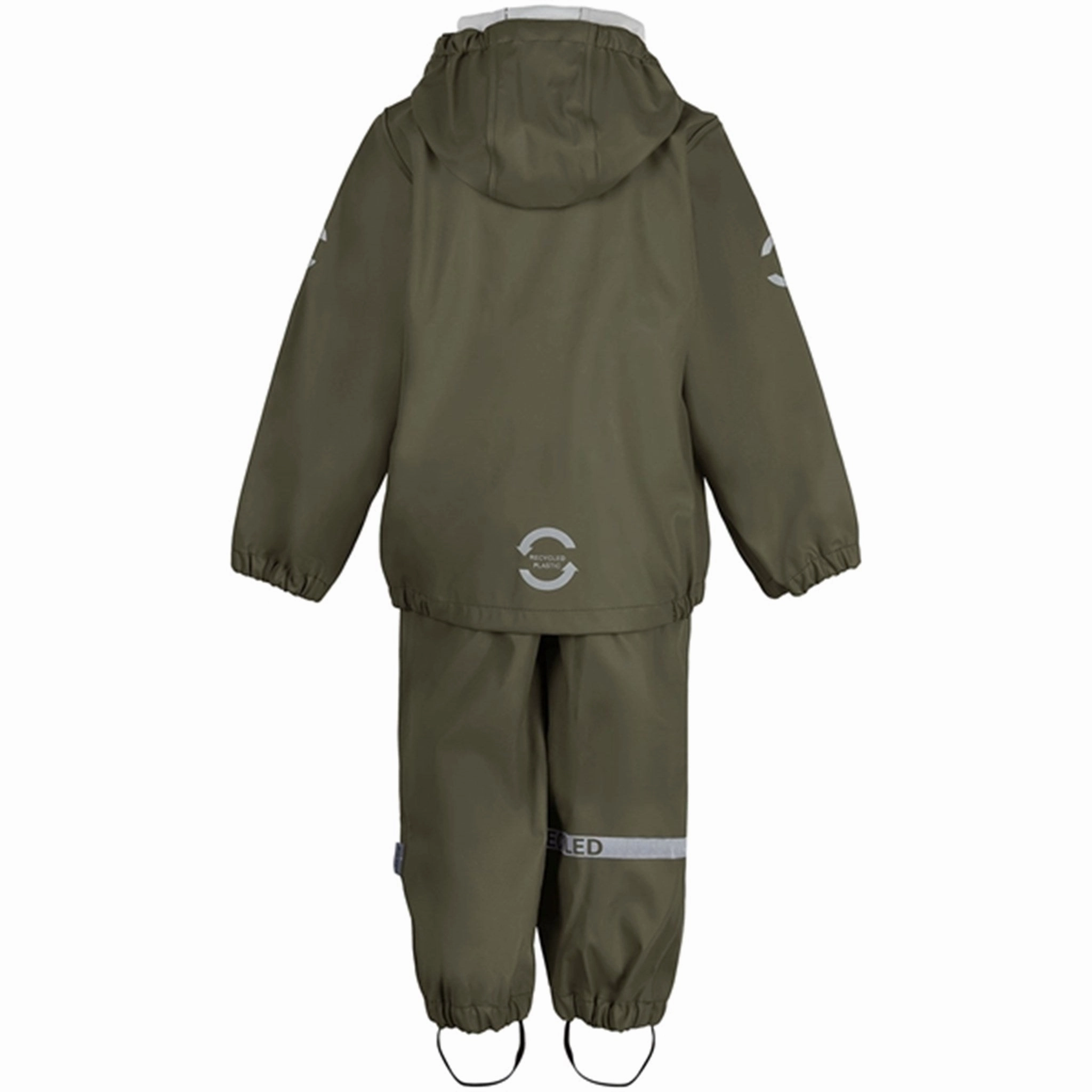 Cotton Mikk-Line Rainwear Jacket And Pants Dusty Olive