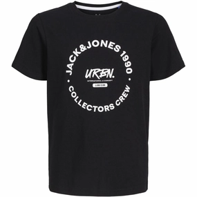 Coveted Jack & Jones Junior Black Simon T-Shirt Crew Neck Sustainable
