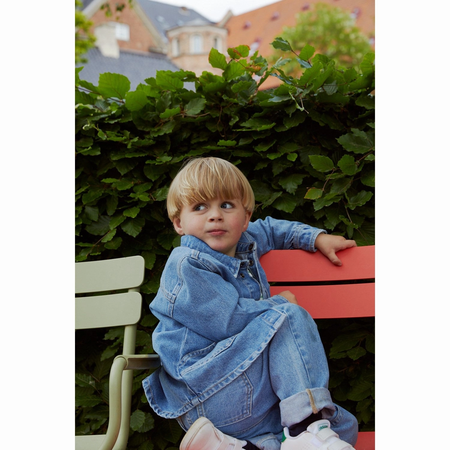 Crafted COPENHAGEN COLORS Lt Blue Indigo Washed Organic Junior Jeans, Reugular Fit