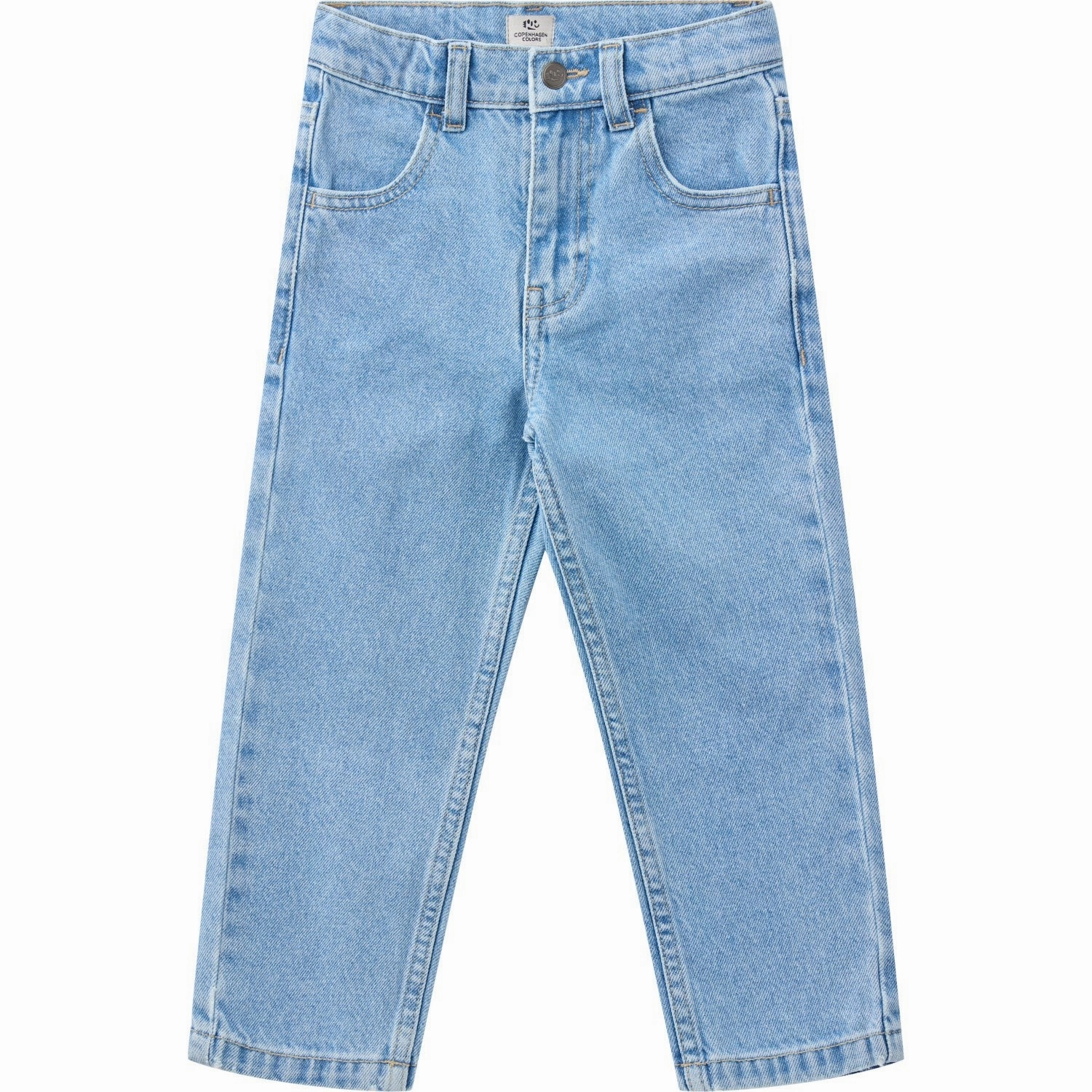 Crafted COPENHAGEN COLORS Lt Blue Indigo Washed Organic Junior Jeans, Reugular Fit Knit