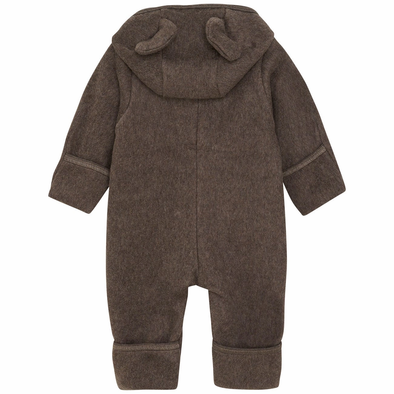 Crafted Huttelihut Brown Melange Pram Suit Ears Cot. Fleece
