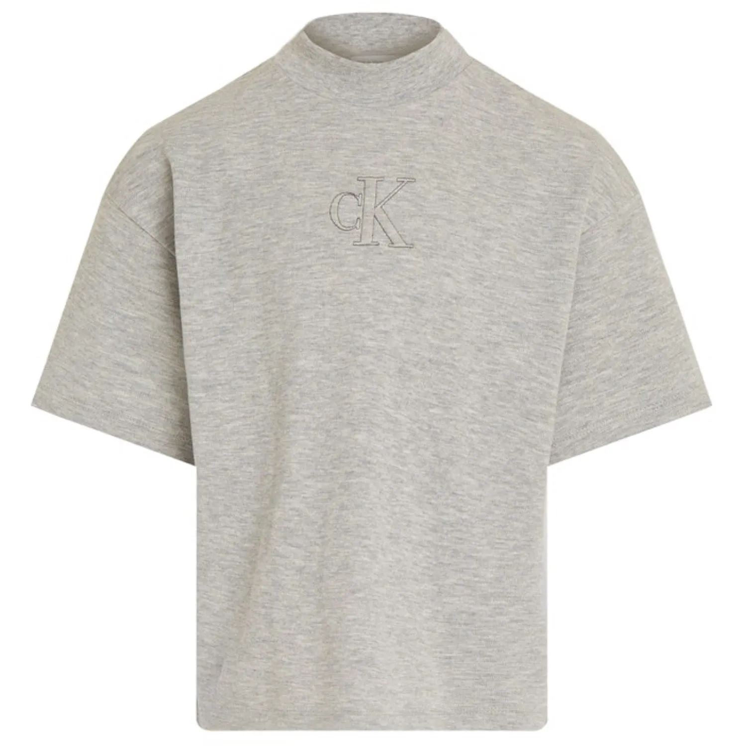 Calvin Klein Light Grey Heather Stitch MonAndram Tee Ss Modern Artistic