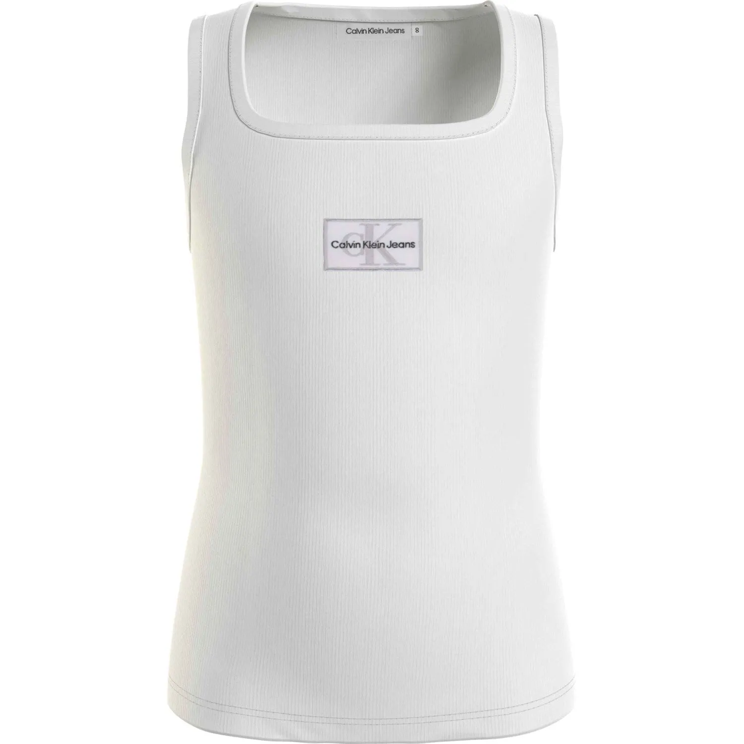 Calvin Klein Rib Badge Tank Top Bright White Pristine Admired