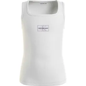 Craftsmanship Calvin Klein Rib Badge Tank Top Bright White Classic